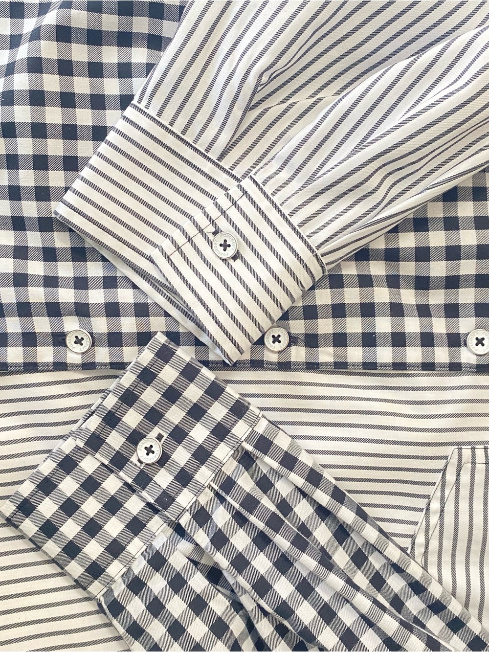 Foxcroft Black & White Mixed-Pattern Button Down Shirt - Picture 6 of 9